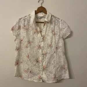 Chic Floral Short Sleeve Blouse